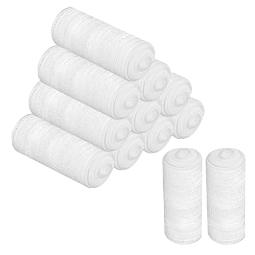 Gauze Bandage Rolls 12PCS Conforming Bandage 5cmX2m Elastic Bandage Wraps Soft Bandages for Wounds Compression Bandages for Finger Ankle Wrist