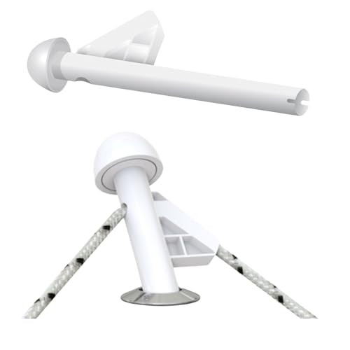 White Boat Fender Rod Holder - Marine Fender Management & Boarding Handle - Pack of 1