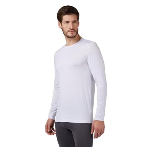 32 Degrees Heat Men's Lightweight Crew Baselayer Top | Form Fitting | Long Sleeve| 4-Way Stretch | Thermal