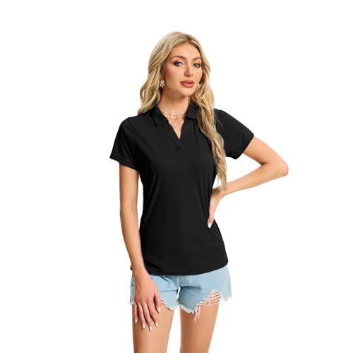 Women's Polo Shirts Short Sleeve Quick Dry UPF 50+ Sun Protection Business Casual Collared Shirt Tennis Golf Shirt Work Tops