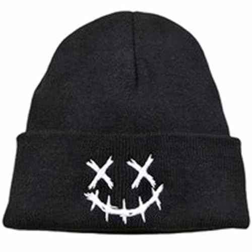 Fashion Beanie for Men Beanies Women,Warm Winter Hats for Men Embroidery Unisex Knit Hat Skull Cap(Black1)