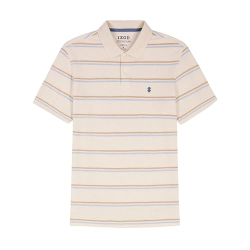 Izod Mens Advantage Performance Short Sleeve Stripe Polo Shirt