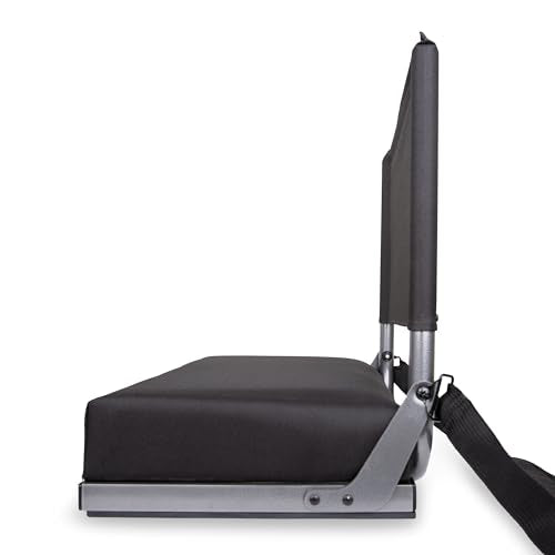Stadium Seat with Back Support - Ultra Padded & Foldable - Black