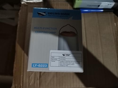 Smiling Shark LED Camping Lantern, Mini Camp Lamp Warm Light Rechargeable & Portable Dimmable Waterproof Tent Lamp for Adults & Kids Camping Fishing Hiking Emergency, LED-Camping-Lantern-Mini-Tent