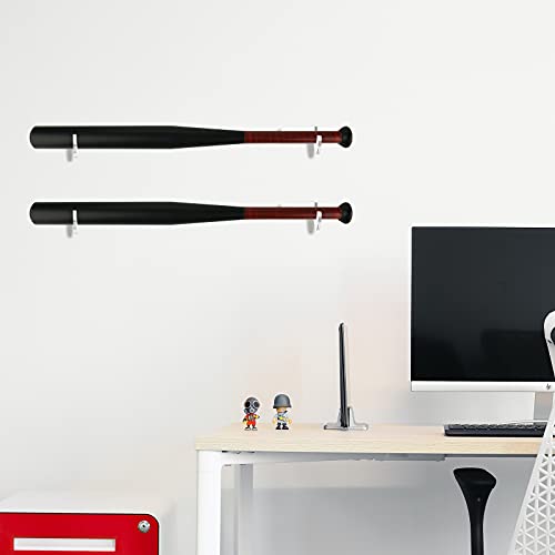 Cosmos Acrylic Baseball Bat Wall Mount Holder Set - Clear, Fits Up to 2" Barrel