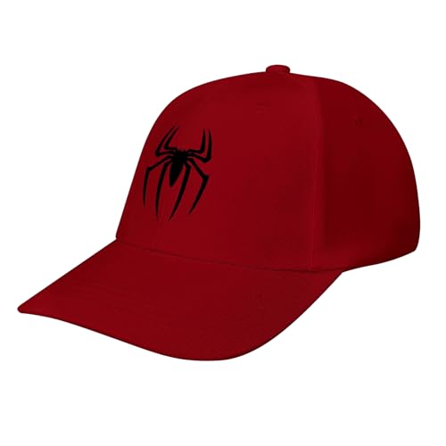 Spider Pattern Red Vintage Baseball Cap Men Women Adjustable Sports Dad Hat
