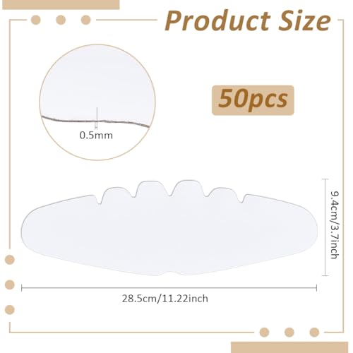 FINGERINSPIRE 50 Pcs Baseball Caps Inserts Shapers 3.7x11.2inch White Baseball Caps Inserts Universal Cap Inner Liner Cardboard Hat Support Brim Holder for Fitted Ball Sports Cap Insert