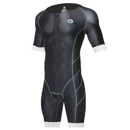 Mens Pro Trisuit Short Sleeve Triathlon Suit Best For Swimming Racing Tri Suit