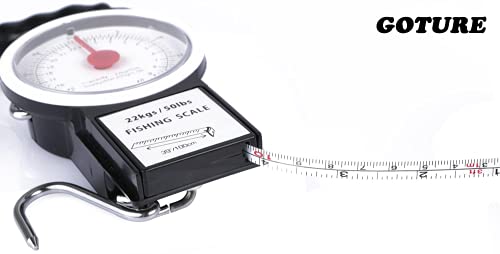 Fishing Hanging Scale 50 Lbs/22Kg Mechanical Dial Weight with Tape Measure - Portable Handheld