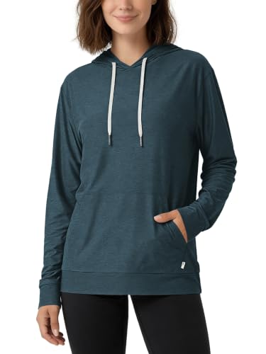 ODODOS Women's Oversized Hoodie Navy Heather Medium - Ultra Soft Pullover with Kangaroo Pocket
