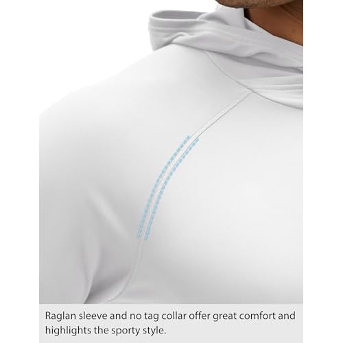 MAGCOMSEN Men's UPF 50+ Sun Protection Shirts Quick Dry Long Sleeve Rash Guard Lightweight Hoodie Shirt Fishing Running