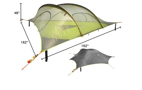 Tentsile Stingray V3 Tree Tent, Camping Hammock Tent, 3P Capacity, Portable Tree House Shelter for Campers, Backyards, Campgrounds (Dark Grey)