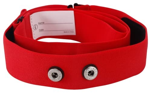 Rich Green Valley 2 Pack Heart Rate Monitor Replacement Strap, Adjustable Chest Band Compatible with Myzone MZ-Switch (Black & Red,Large)
