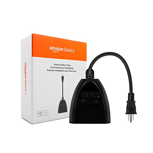 Outdoor Smart Plug with 2 Control Outlets - Weather Resistant Wi-Fi Alexa Compatible