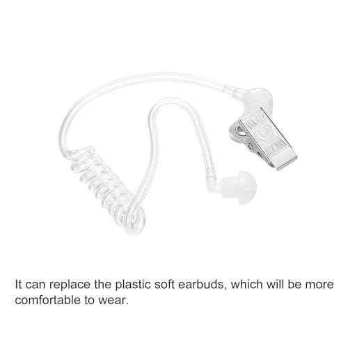 MECCANIXITY Ear Piece Headset Earpiece Agent Secret Earpiece Costume Prop, Replacement Acoustic Tube for 2-Way Radio Audio Headsets, Pack of 2