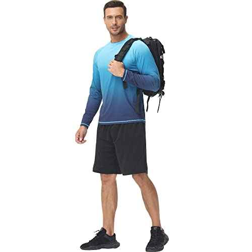 Men's Long Sleeve Swim Shirts Rashguard UPF 50+ UV Sun Protection Shirt Athletic Workout Running Hiking T-Shirt Swimwear