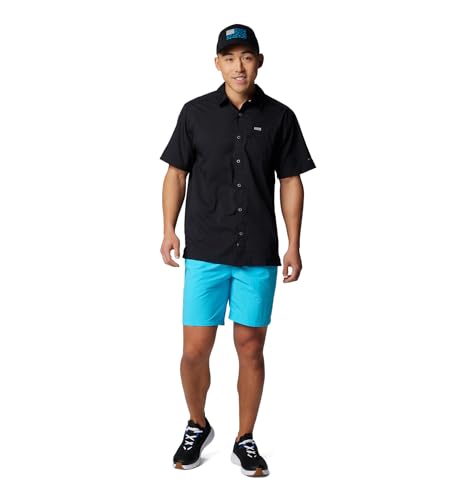 Men's PFG Slack Tide Camp Shirt - Large Black Sun Protection
