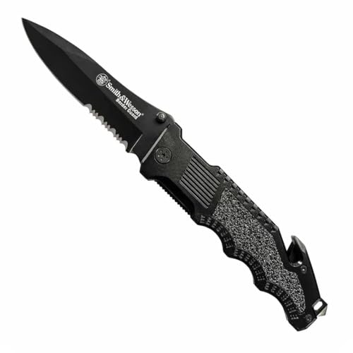 Smith & Wesson Border Guard SWBG6TS 10.1in Drop Point Serrated Folding Knife