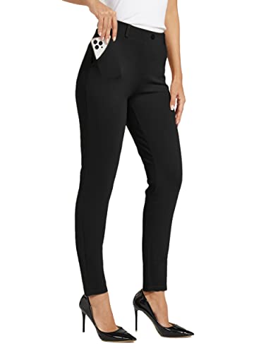 Willit Women's Yoga Dress Pants Skinny Leggings - Small, 28 Inch, Black