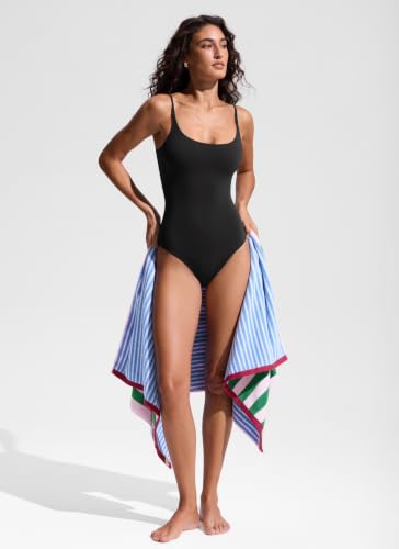 Nexfeel Scoop Neck One-Piece Swimsuit - Medium Black, Women's Bathing Suit