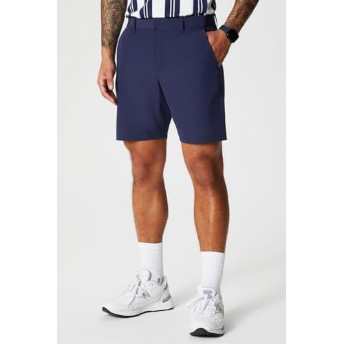 Fabletics Men's Only Short, Everyday Commuter, Lightweight, Liquid Resistant, Secure Pockets, 4-Way-Stretch, Streamlined Fit