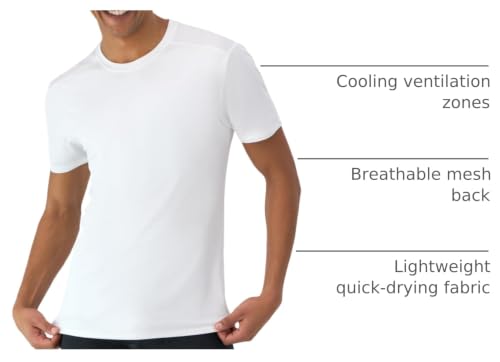 Hanes Men's Moves Mesh T-Shirt Large White Moisture-Wicking Active Tee