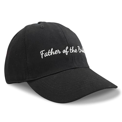 Father of the Bride Embroidered Bridal Hat - One Size Adjustable Cotton Cap
