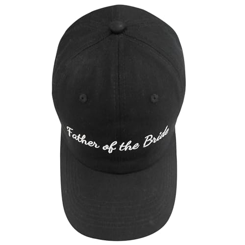 Father of the Bride Embroidered Bridal Hat - One Size Adjustable Cotton Cap