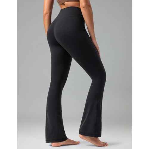 Colorfulkoala No Front Seam Flare Leggings Dreamlux High-Waisted Workout Yoga Pants for Women 27.5"/ 29.5"/ 31.5" Inseam