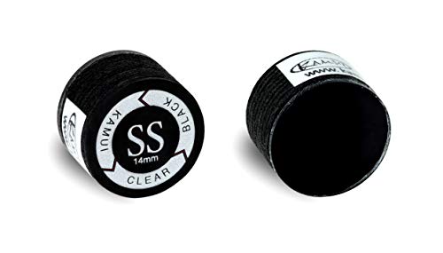 Black Laminated Pool Cue Tip 14mm - Super Soft, Genuine, Easy Install