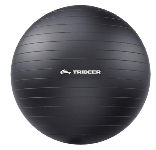Black 15-18 Inch Yoga Ball for Exercise & Pregnancy with Pump - Non-Slip, Supports 330 lbs