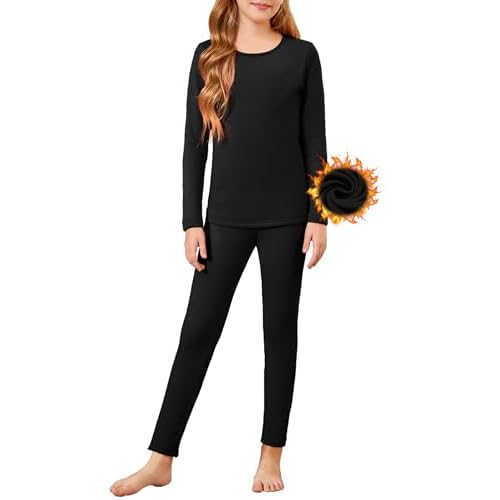 Arshiner Girls Thermal Underwear Set Long Johns Cold Weather Kids Base Layer Top Bottom