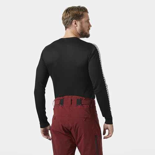 Helly Hansen Men's HH LIFA Stripe Crew Base Layer, 998 Black, Small