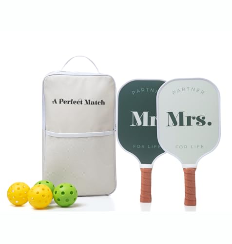 Mr & Mrs Pickleball Paddle Set - Engagement Gift for Couples - Variation of This Listing