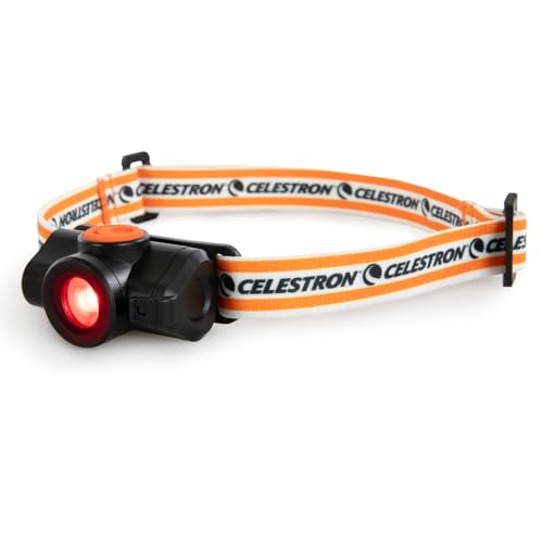 Red LED Headlamp for Astronomy Camping Night Vision - Hands-Free, Adjustable, 100H Battery