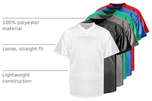 Phoneutrix Blank Football Jersey - Hip Hop Sports T-Shirt for Parties Medium White