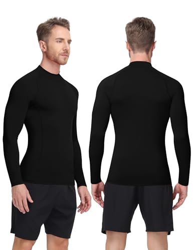 Men's Mock Turtleneck Compression Shirt Long Sleeve Undershirt