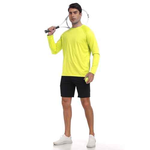HISKYWIN Men's Long Sleeve Shirts Lightweight UPF 50+ Sun Protection SPF Outdoor T-Shirts Fishing Hiking Running Tee Tops