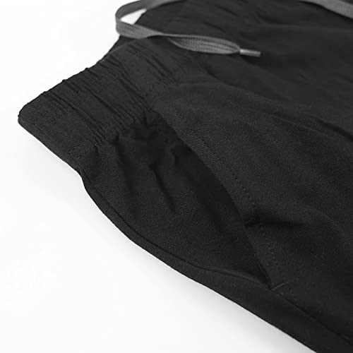 Medium Black Men's 3-Inch Inseam Gym Running Shorts Lightweight Athletic Workout Shorts