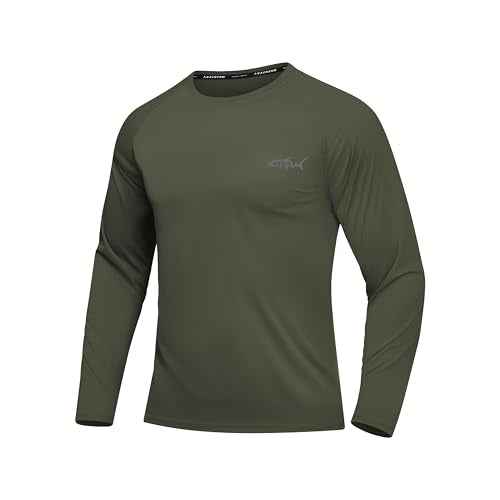 Men's UPF 50+ Sun Protection Shirts Rash Guard Long Sleeve Quick Dry Moisture Wicking Workouts Outdoor