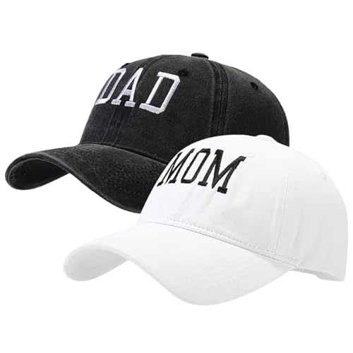 XYIYI 2 Pack Unisex Washed Vintage Baseball Cap Golf Dad Hat Adjustable Classic Low Profile Plain Cap for Men Women