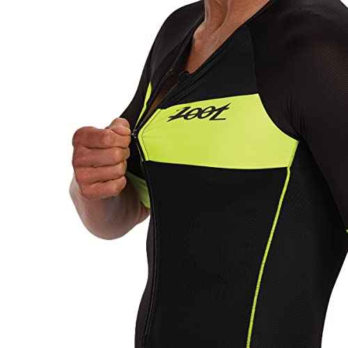 Zoot Men¡¯s Core Tri Aero Racesuit, Short Sleeve Tri Suit, Swim Bike Run Chamois Pad, Pockets, UPF 50+ Quick Dry Fabric