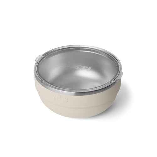 YETI Rambler Bowl, Vacuum Insulated, Stackable and Nestable Stainless Steel Bowl with Lid, 4.5 Quart, Cape Taupe