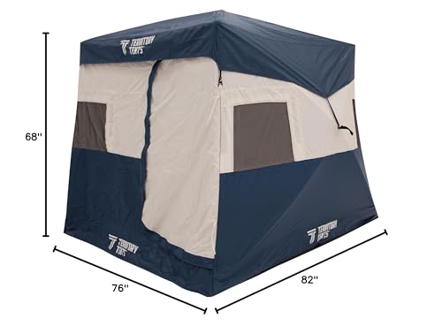 Territory Tents Jet Set 3 Hub Tent, Easy 90 Second Set-Up, Waterproof, UV Resistant, Ample Storage Options, 3-Person, Deep Blue, 68" x 79" x 82", CT301DB