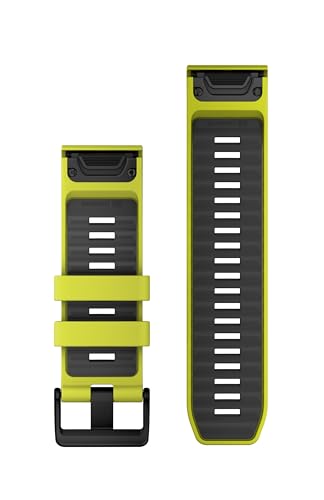 Garmin QuickFit, 26mm AmpYellow/Graphite Silicone Band