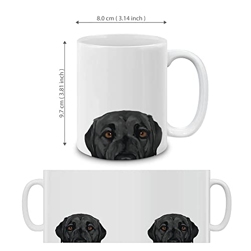 Black Labrador Retriever Dog Ceramic Coffee Mug 11 OZ - Mugbrew