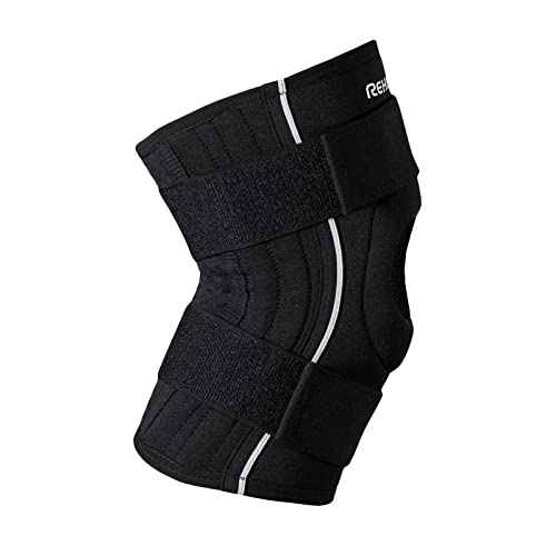 Rehband knee brace sports, 1 piece, 5mm neoprene knee support with patella opening construction, hook and loop fastener for high support & stability