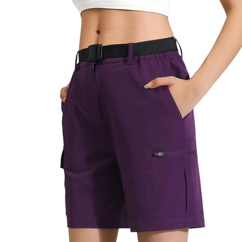 Women's 7'' Hiking Cargo Shorts with Multiple Pockets Lightweight Quick Dry Athletic Outdoor Golf Casual Summer Shorts