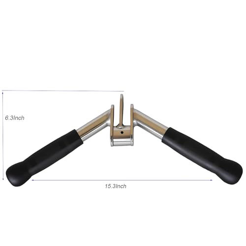 Revolving Lat Pulldown Bar with V Grip for Cable Machine - Chrome Finish