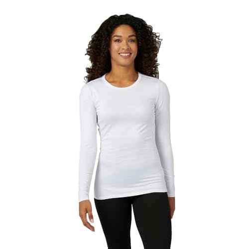 32 Degrees Heat Women's Lightweight Crew Base Layer Top | Form Fitting | Long Sleeve | 4-Way Stretch | Thermal